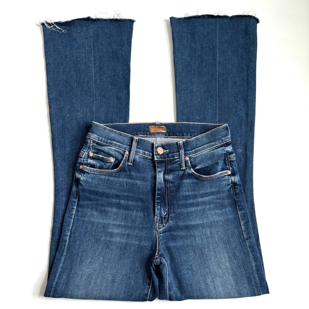 MOTHER The Weekender Fray Jeans Flare Wide  Leg Walking Dancing On Coals Size 26